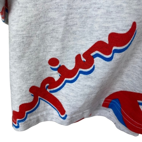 Champion Reverse Weave Tee T Shirt Gray w Red Spellout Logo Size XL Cropped - Picture 5 of 8